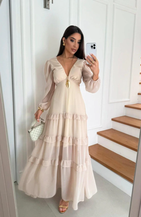 VESTIDO MARIA JOSÉ - BEGE