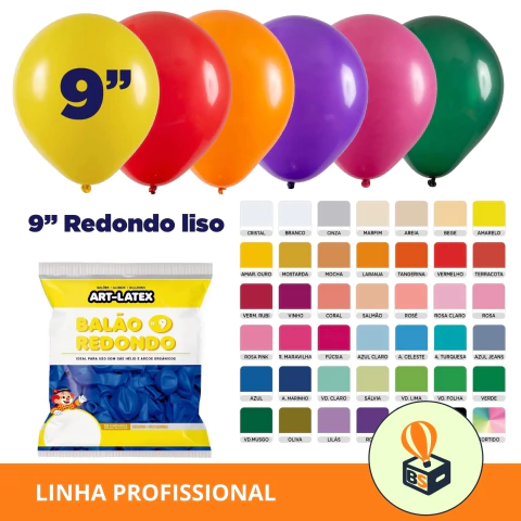 ART-LATEX | BALÃO 9" REDONDO LISO C/50 UN | LINHA PROFISSIONAL - comprar online