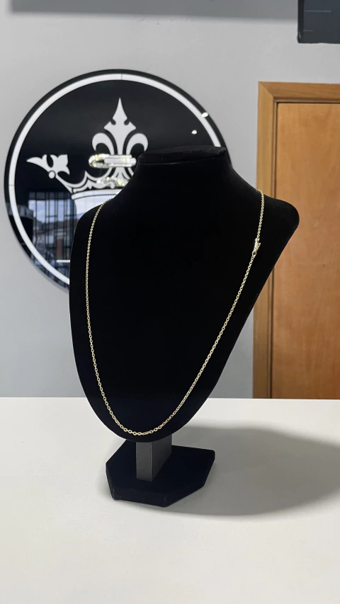 Corrente Cadeado 2mm Fecho Canhão Banhada em Ouro 18k