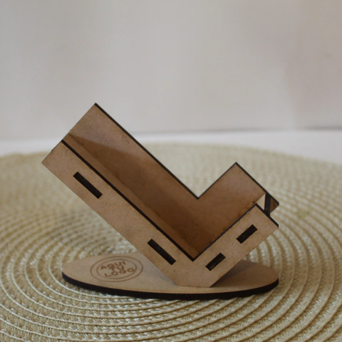Tarjetero de Escritorio de Madera Personalizado - Modo Rústiko | Expertos en Corte y Grabado Láser