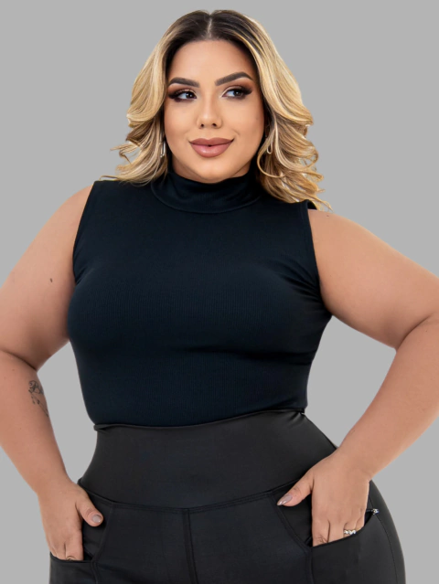 Blusa Regata Feminina Canelada Básica Confortável e Versátil
