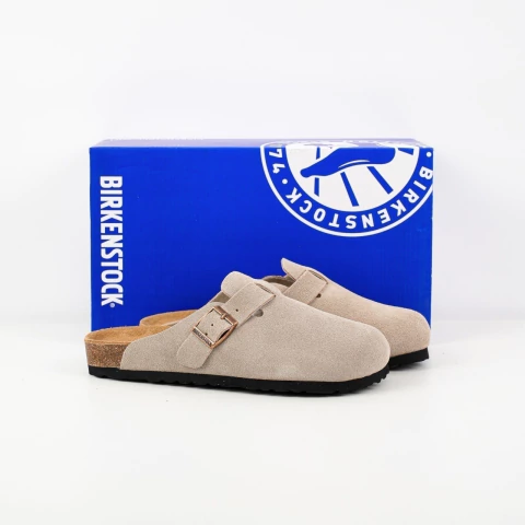 Birkenstock Boston Suede Leather Antique White