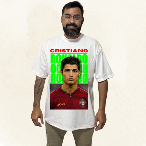 Camiseta Oversized Mk King Novidade - Estampa 40x25