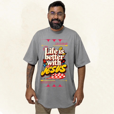 Camiseta Oversized Virtus Veste Novidade - Estampa 50x28,5