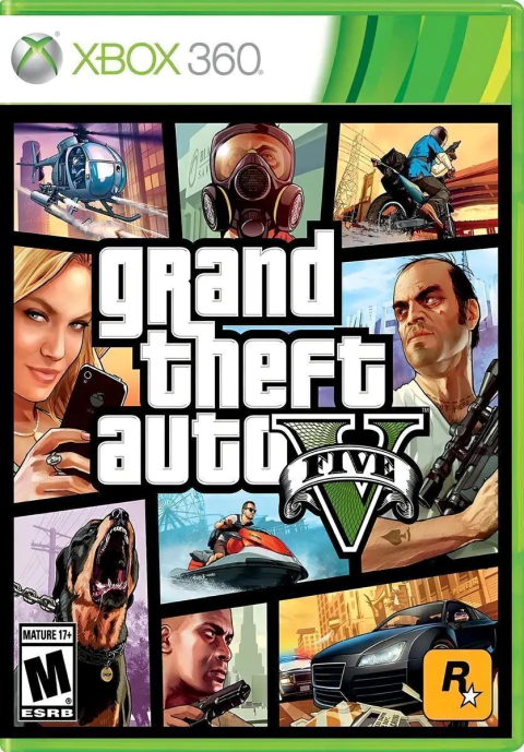 Jogo Xbox 360 GTA V Grand Theft Auto 5 Rockstar Games Midia Fisica Recondicionado Original