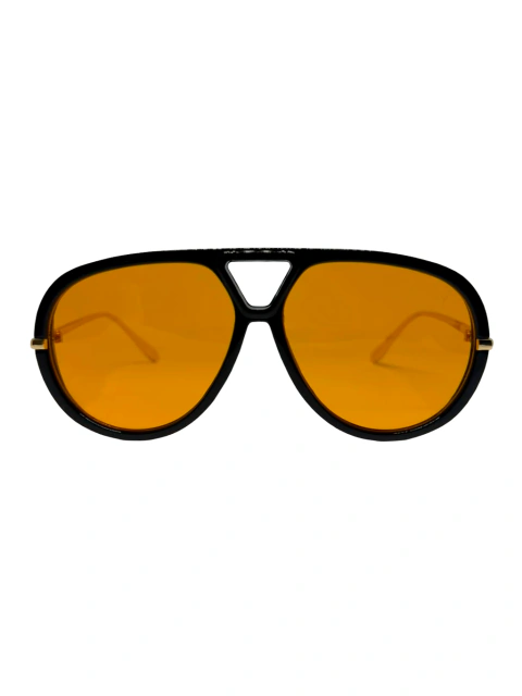 Óculos Memphis Preto e Dourado / Laranja