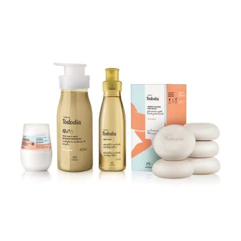 ComboTododia Macadâmia: Hidratante Corporal 400 ml + Sabonete 5x90g + Body Splash 200 ml + Desodorante Roll 70 ml - comprar online