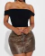 Top Negro Tejido de Escote Caído - comprar en línea