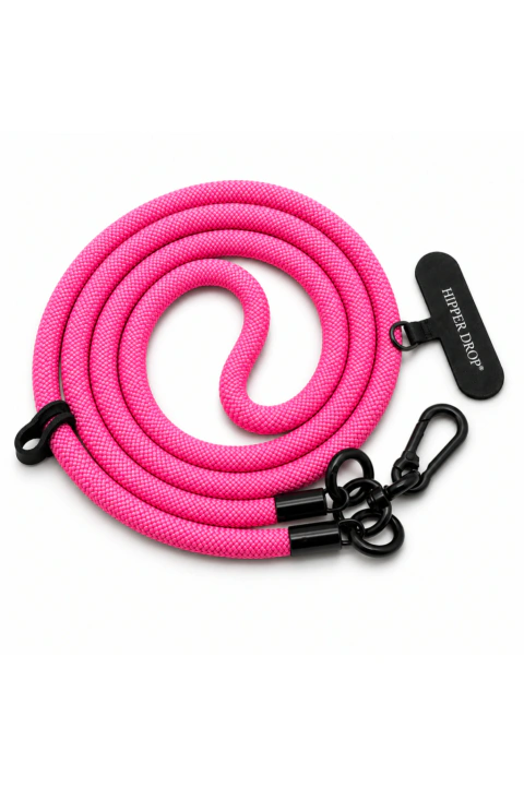 Cordão Crossbody em Nylon Trançado Hipper Drop - Pink