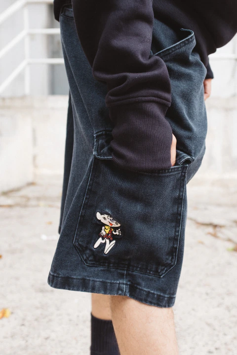 Og Baggy Chino Cargo Cascão Old Shorts Stone Black