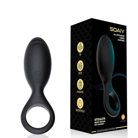 Anel Peniano Recarregável com Estimulador clitoriano-Soaiy