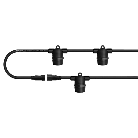 GUIRNALDA NEGRA 5Mts X 10 PORTALAMPARAS - comprar online