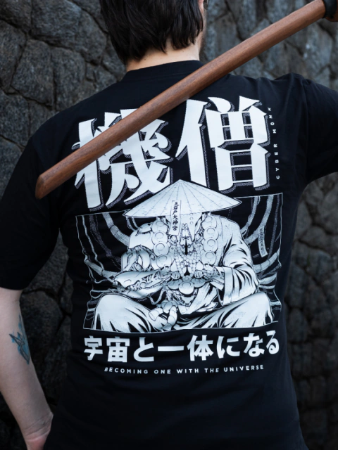 Camiseta • Cyber Monk Leandro Cruzes • Preta