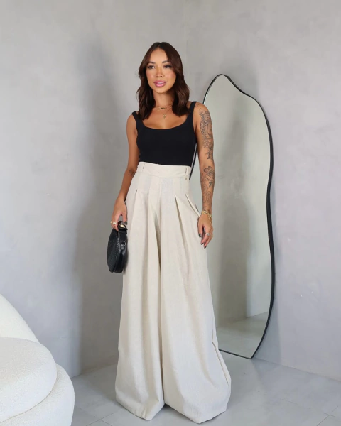 Calça Pantalona Linho