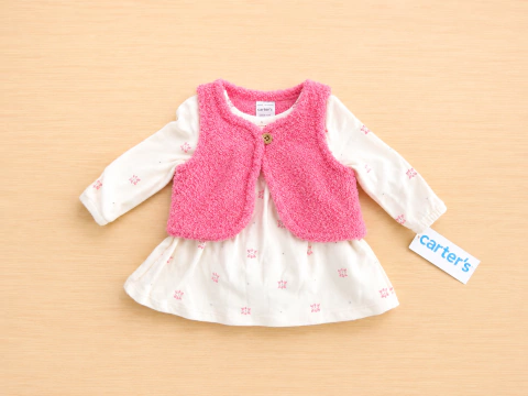 Vestido + Chaleco Carter´s Talla 0M | Look cómodo y adorable - comprar en línea