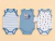 Bodys Duck Duck goose x3 Talla 6-9M | Suaves y cómodos - comprar en línea