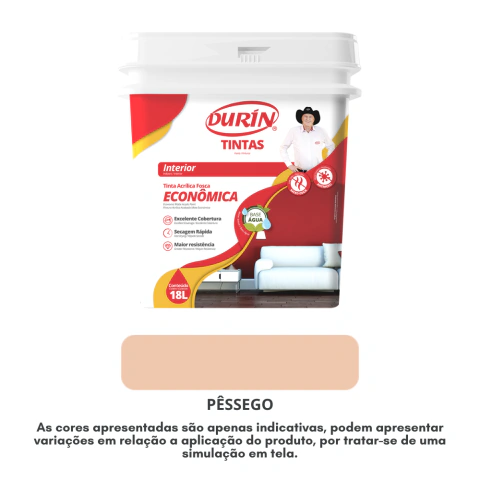 Tinta Acrílica Econômica Fosco 18L Antimofo Baixo Odor Durín - Ideal Lar
