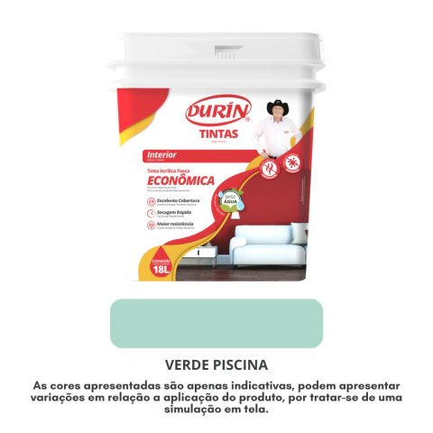Tinta Acrílica Econômica Fosco 18L Antimofo Baixo Odor Durín
