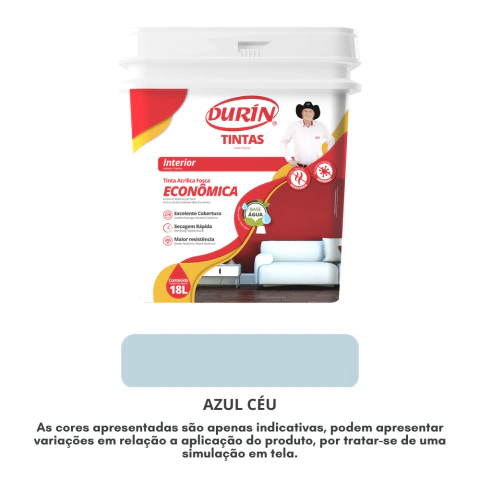 Tinta Acrílica Econômica Fosco 18L Antimofo Baixo Odor Durín