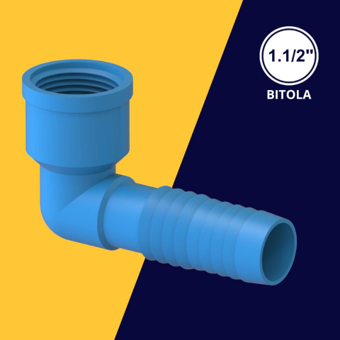 Joelho Interno 90° Para Irrigação Espigão Mangueira Cor Azul Durín