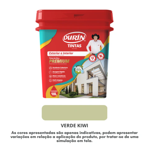 Tinta Acrílica Premium Semibrilho 18L Antimofo Baixo Odor Durín - loja online