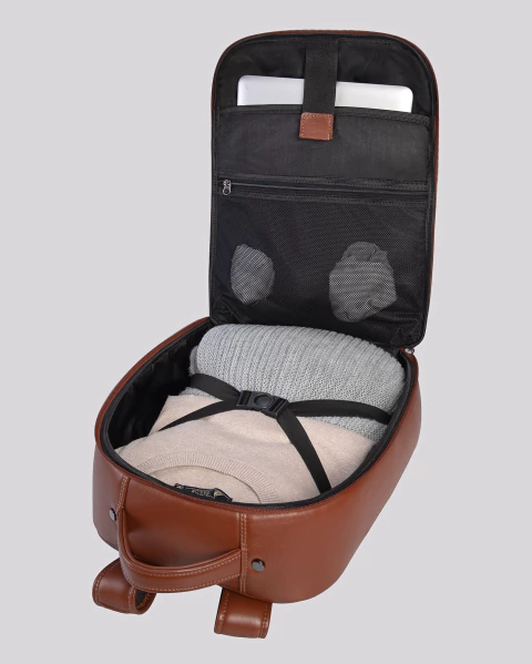 Mochila para Viagem Couro Slim | Madrid Caramelo - Bennemann