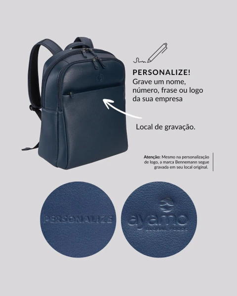 Imagem do Mochila de Couro para Notebook Native | Madrid Azul