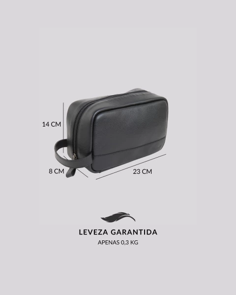 Necessaire para Viagem de Couro | Rome Preto