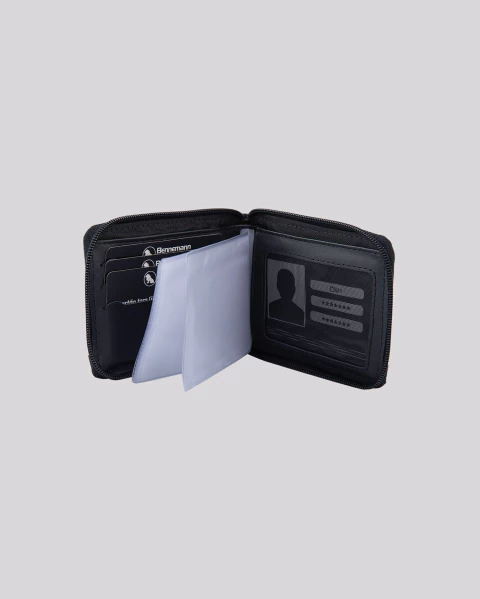 Carteira Masculina Couro RFID Clássica Zíper | Paris Preto na internet