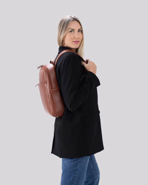 Mochila Macbook em Couro Slim | Madrid Marrom - Bennemann