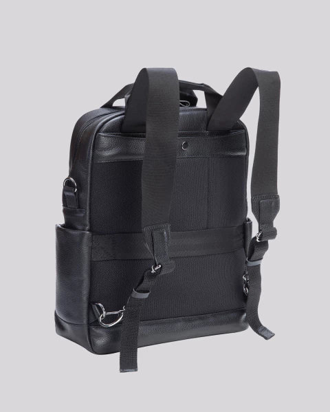 Mochila 3 em 1 de Couro com Bolsos | Rome Preto - Bennemann