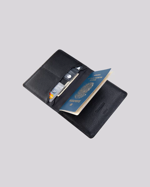 Porta Passaporte de Couro RFID | Rome Preto - loja online