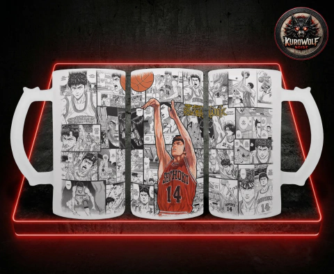 Shopero Hisashi Mitsui (Slam Dunk) – Vaso de Vidrio Pavonado 500 ml - comprar en línea