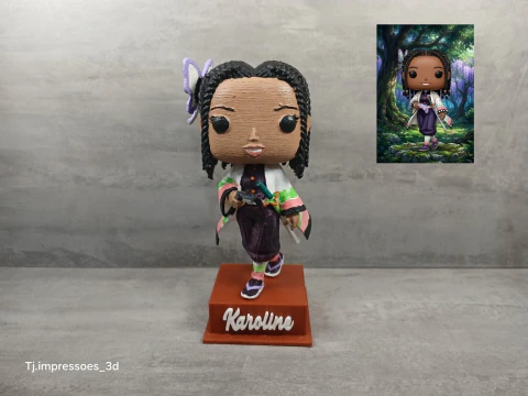 Boneca Personalizada Estilo Funko em Impressão 3D – Karoline (Inspirada em Anime)