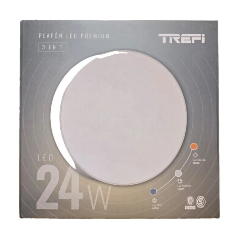 Plafón LED 3 en 1 Trefi redondo 24W