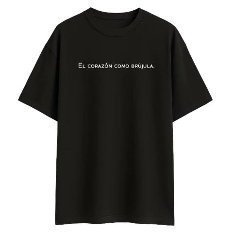Remera Overzise Unisex / Corazón II Negro - comprar online
