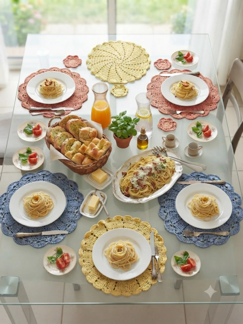 Conjunto suplat croché (6 peças)