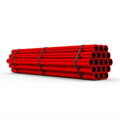 Tubo Pintado Eletrostática Vermelha SCH10 NBR5590 C/ Ranhura Barra de 6M