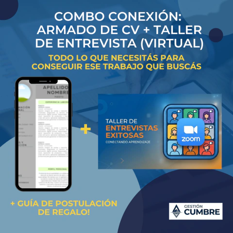 Combo Conexión Virtual: Armado de CV Operativo + Taller de Entrevista Grupal (Virtual)