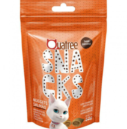 Quatree Snacks Nuggets Gatos Bola de pelo Salmão 60g