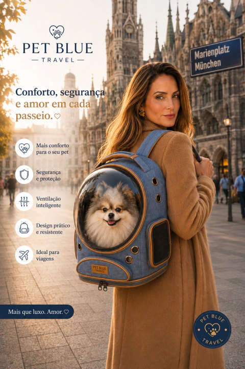 Pet Blue Travel | Mochila Cápsula Premium