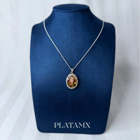 Medalla Chica Naturaleza Sagrado Corazón de Plata .925