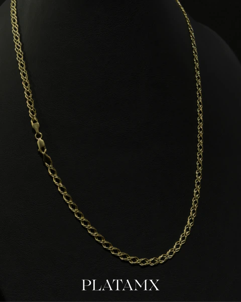 Cadena Tejido Rombo de Oro 10K Italiano (55cm x 4mm) - comprar en línea