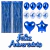 Kit Decoração Festa Completa 2 Cortinas Azul 13 Peças - comprar online