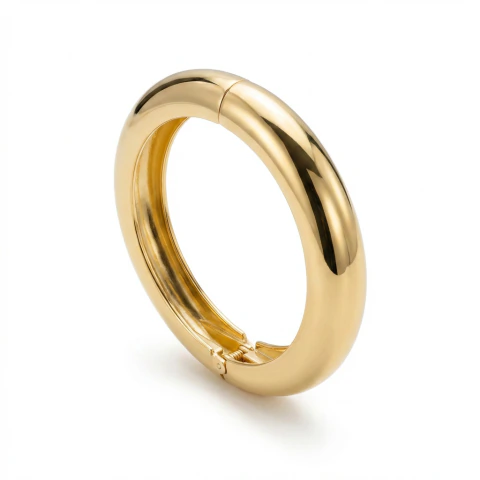 Bracelete liso oval dourado P