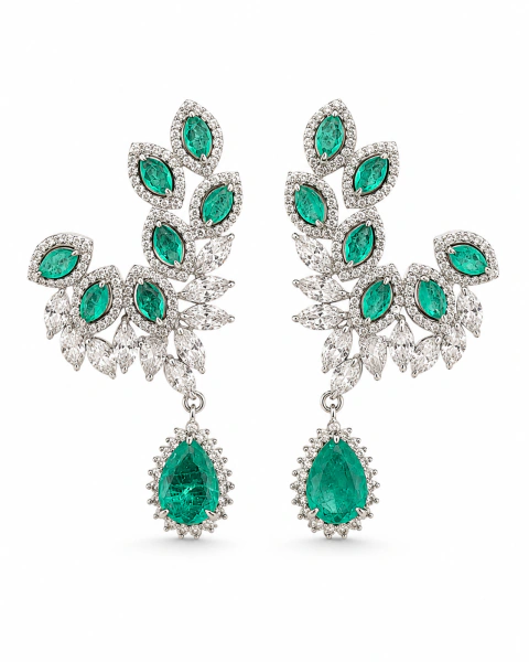 Earcuff Vert Emerald Cascade