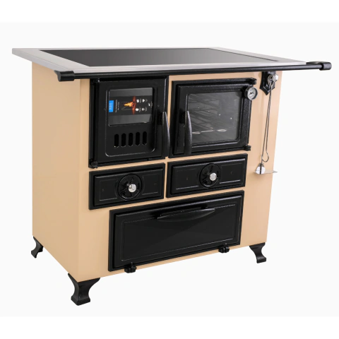 Imagem do Fogão a Lenha Elegance Nº3 Chapa Vitrocerâmica Forno Inox