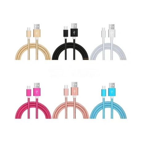 Cable Malibu Mallado de colores V8 micro USb
