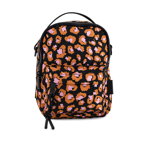 Mini Mochila Farm Borogodó Leopard Pop Azul 3L Estampada