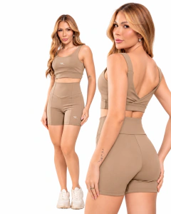 Conjunto Top e Short Cintura Alta Dia a Dia - RSPORT Moda Fitness